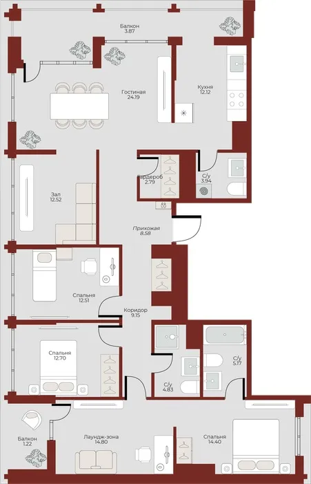 Kvartira, 143 m2, Mirzo Ulug'bek 2 Kvartira, 143 m2, Mirzo Ulug'bek 2