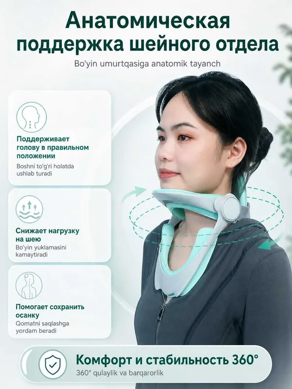 Воротник для шеи и головы ортопедический, регулируемый фиксатор 3