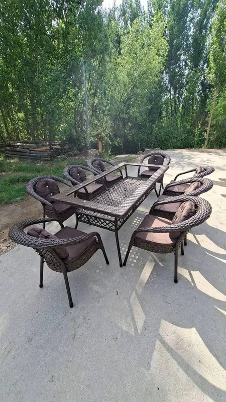 Плетеная мебель ротанг / Pletyoniy mebel stol stul dacha va kafe uchun — фото 5