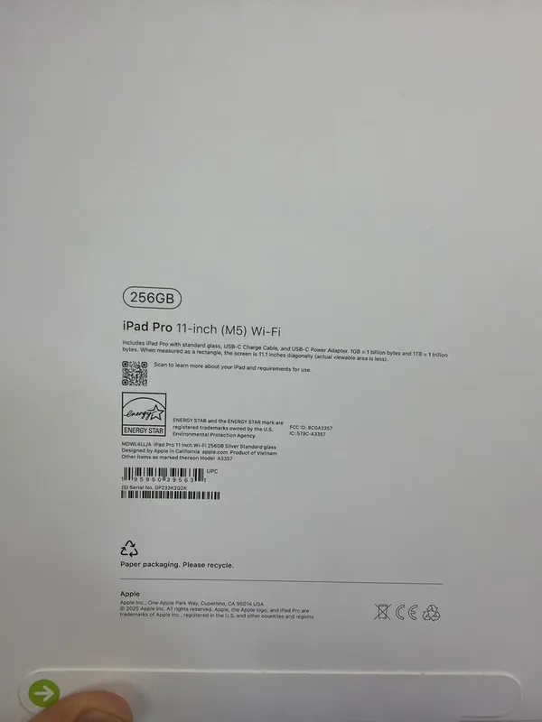 Ipad pro M5 11 inch 256