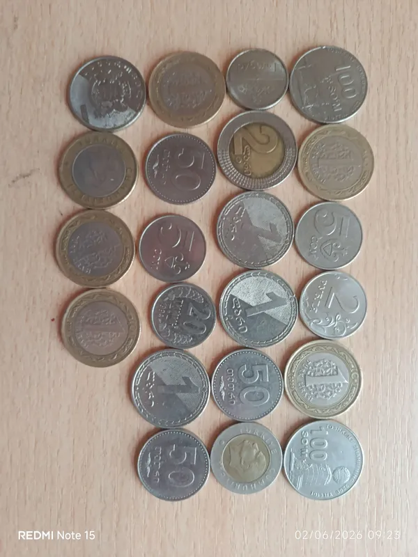 Turli davlat tangalari:so'mlariva xorijiy tangalar