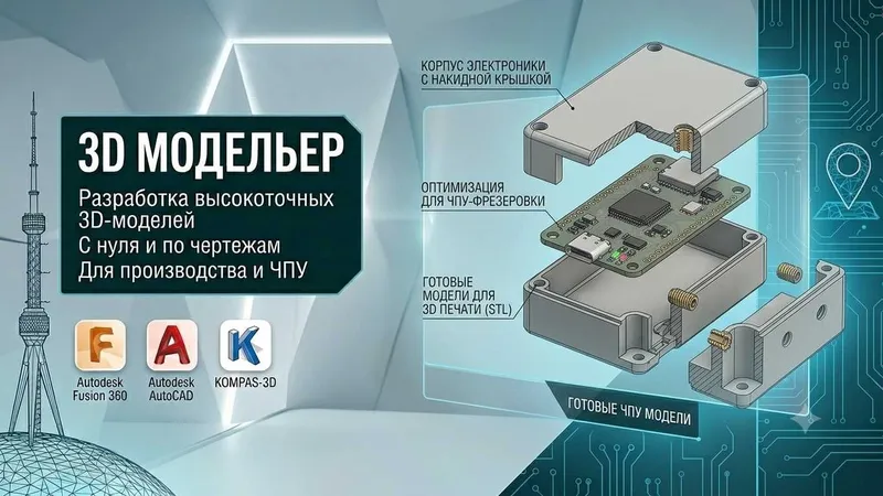Услуги 3D Модельера Fusion 360 / Компас-3D цена от 50000сум договорная