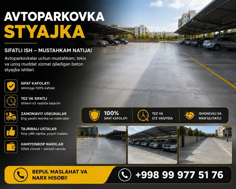 Sifatli styajka ishlari!