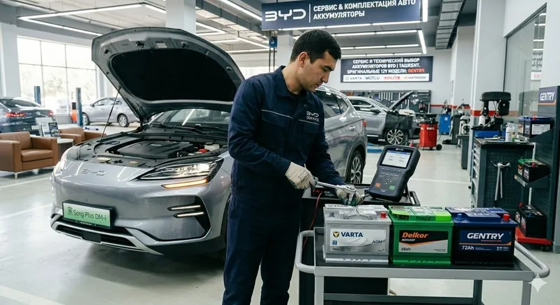 BYD учун 12V Аккумуляторлар (Varta, Delkor, Gentry, Mutlu). Кафолат
