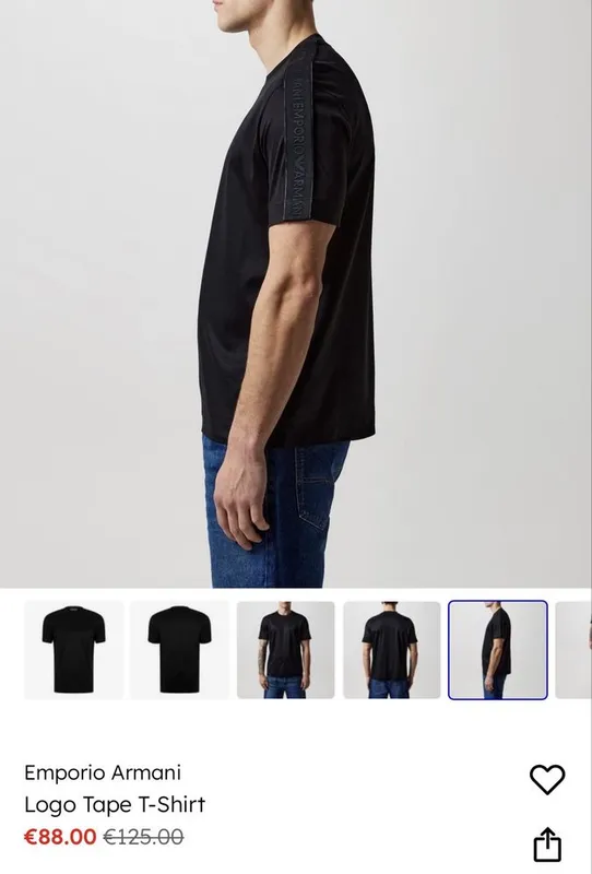 Emporio Armani футболка, размер XXL. Қора ранг. Оригинал. Италиядан. — фото 1