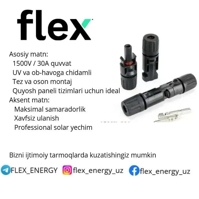 Quyosh paneli connectori MC4