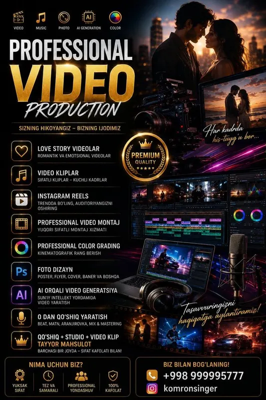 Professional videomontajchi va grafik dizayner