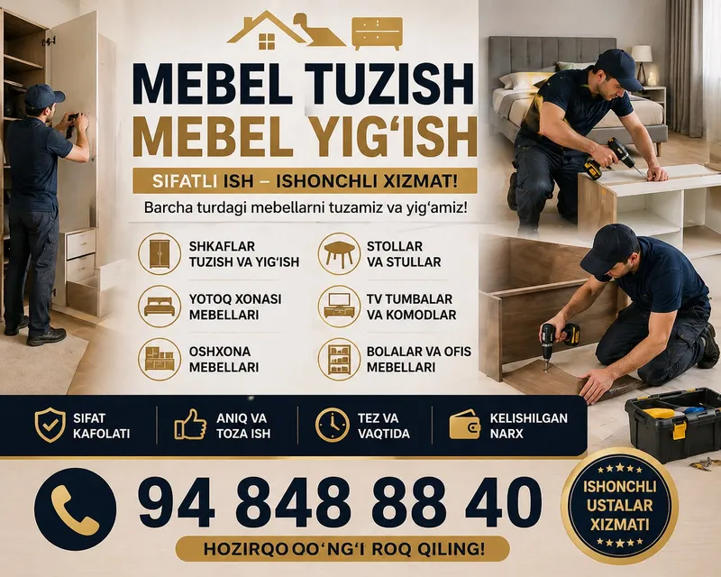 Mebelchi ( yigamiz - tuzamiz yetkazib beramiz )