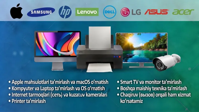 Kompyuter, printer va boshqa elektrotexnika ta’mirlash