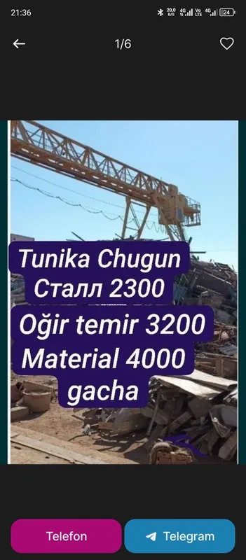 Chiqindi metallom olamiz