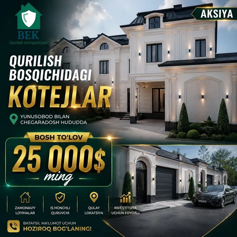 Kvartira narxida kottej oʻz hovlisiga ega Uchqaxramon postdan oʻtganda 1