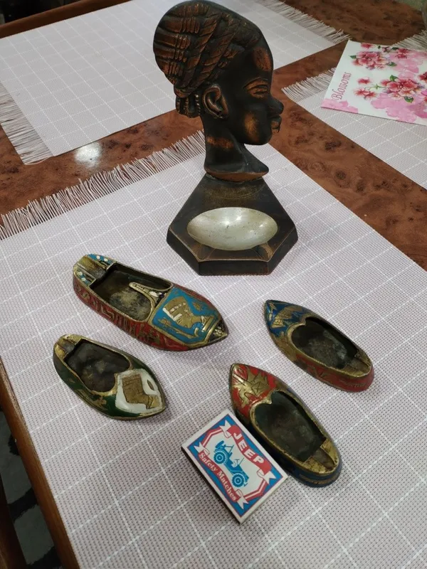 Пепельницы коллекционные башмачки, латунь