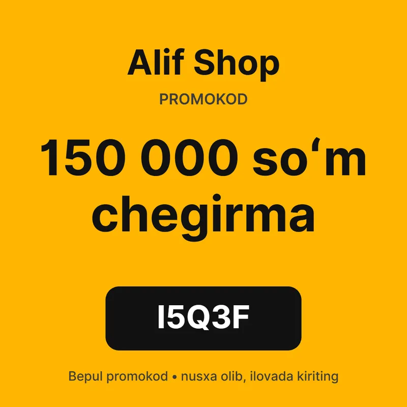 Alif Shop promokod — 150 000 soʻm chegirma Alif Shop promokod — 150 000 soʻm chegirma