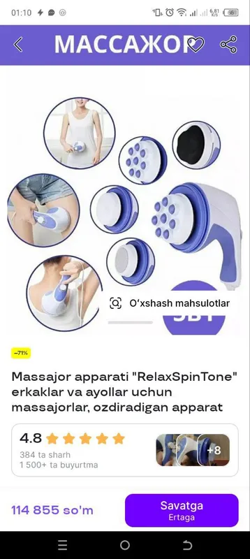 masajor holati yangidek 65.000