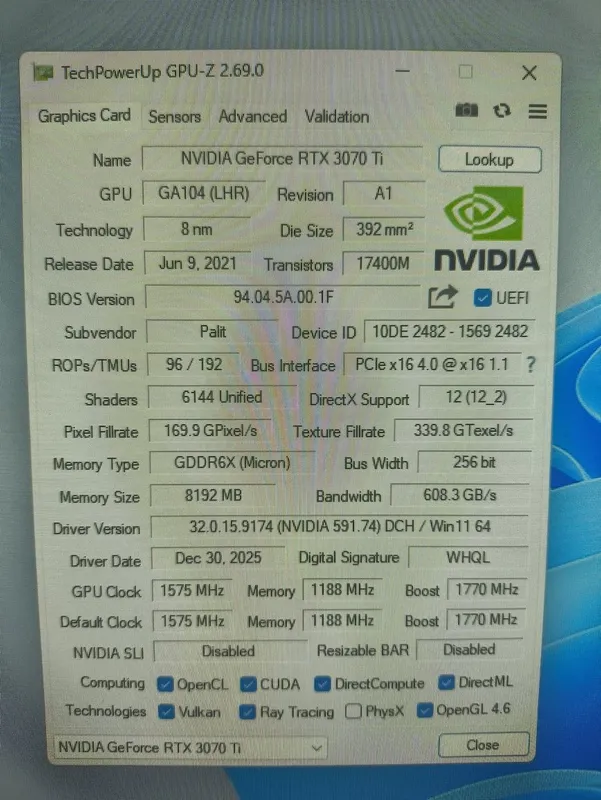 Palit GamingPro RTX3070Ti 8Gb GDDR6X — фото 1