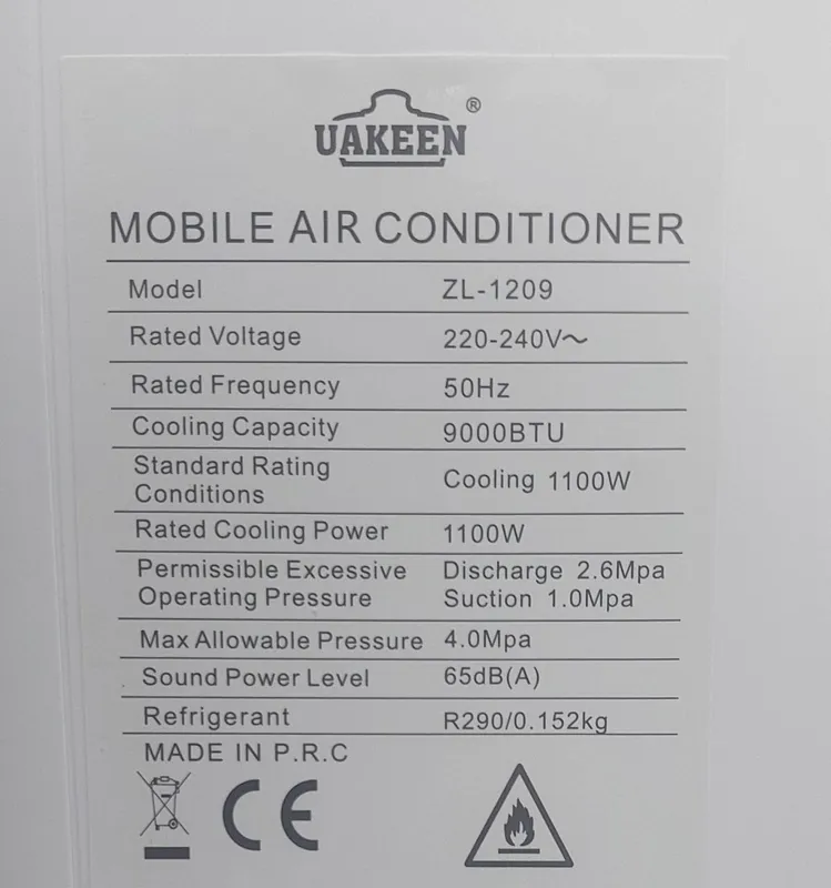 Мобильный кондиционер + обогреватель Uakeen 9000 BTU с доставкой — фото 2