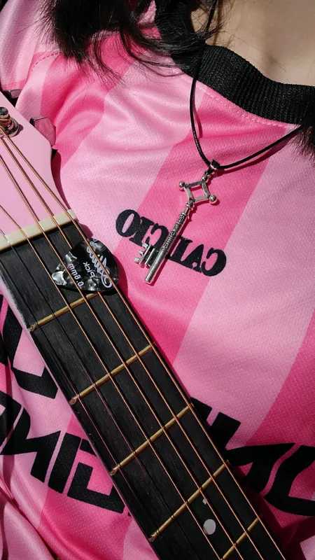 acoustic guitar pink 2
