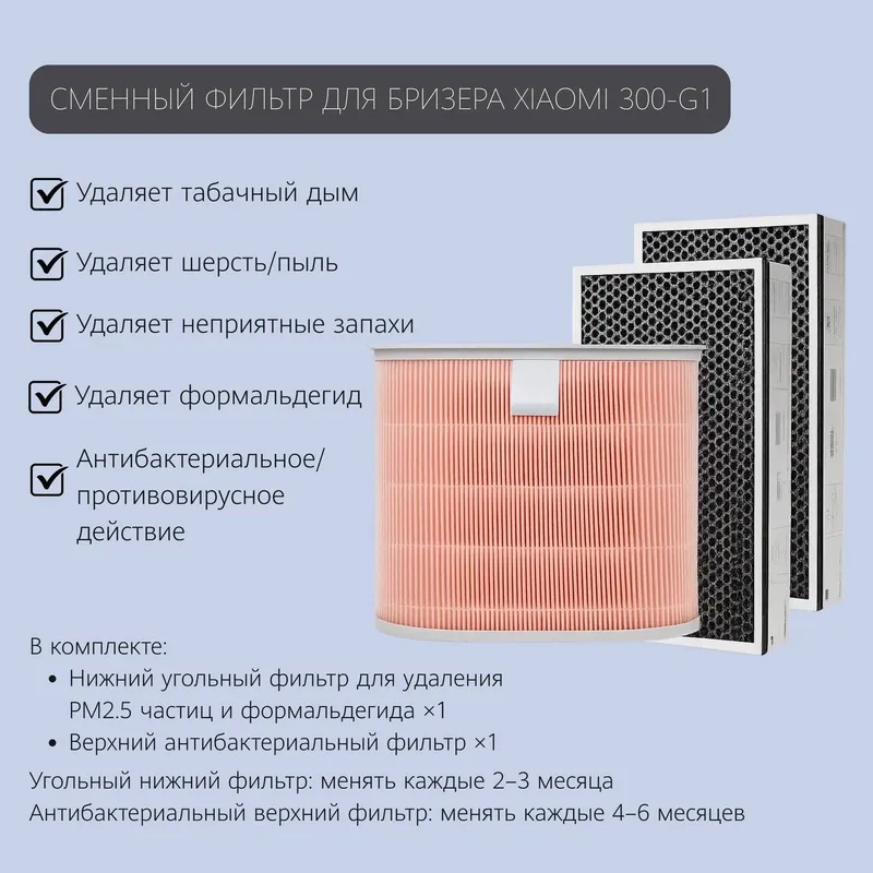 Xiaomi G1-300 HEPA 12 Фильтр Парам Xiaomi G1-300 HEPA 12 Фильтр Парам
