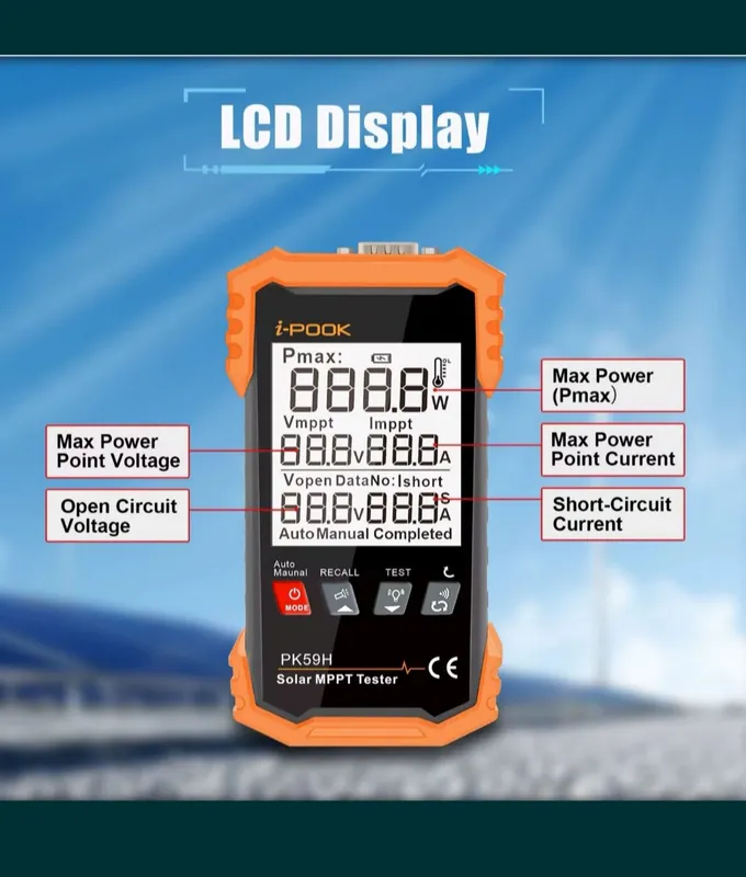 Тестер солнечных панелей i-POOK PK59H Solar MPPT Tester 3 Тестер солнечных панелей i-POOK PK59H Solar MPPT Tester 3