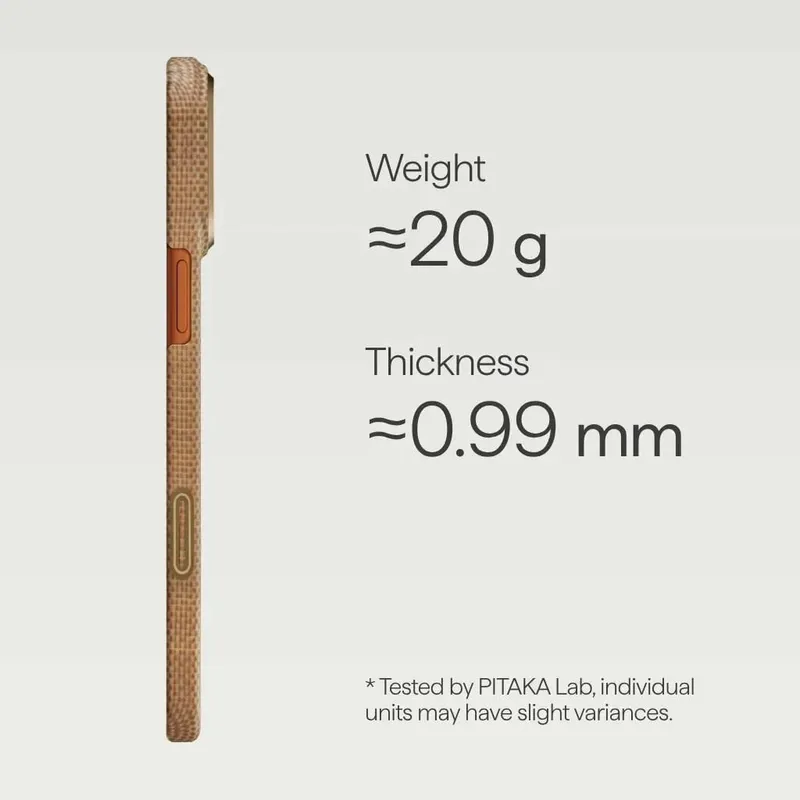 iPhone 17 uchun Pitaka Ultra-Slim Case Golden Glint 3