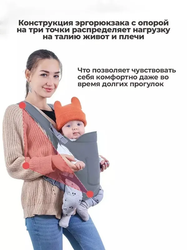 Детская переноска эргорюкзак, кенгуру для малышей — фото 4