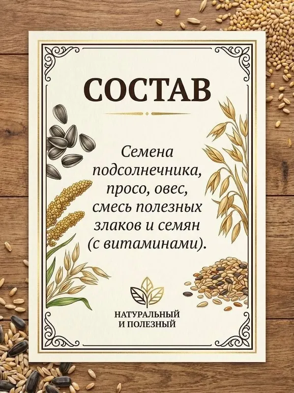 Зерно для корелл и средних попугаев. 1 кг. Био Зерно, корм — фото 1