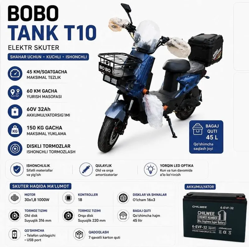 Tank T10 — Bobo Motors скутер 2 Tank T10 — Bobo Motors скутер 2