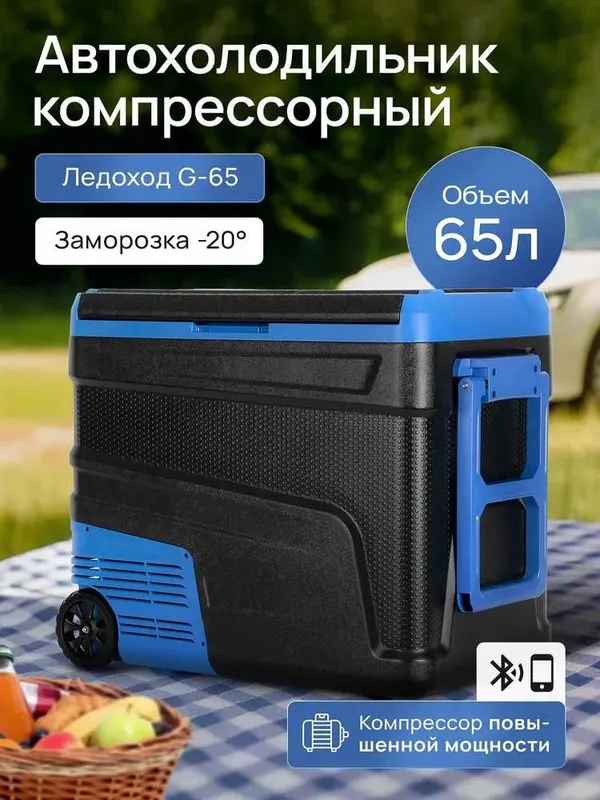 Компрессорный автохолодильник ЛЕДОХОД G-65л, с гарантией 1 год.
