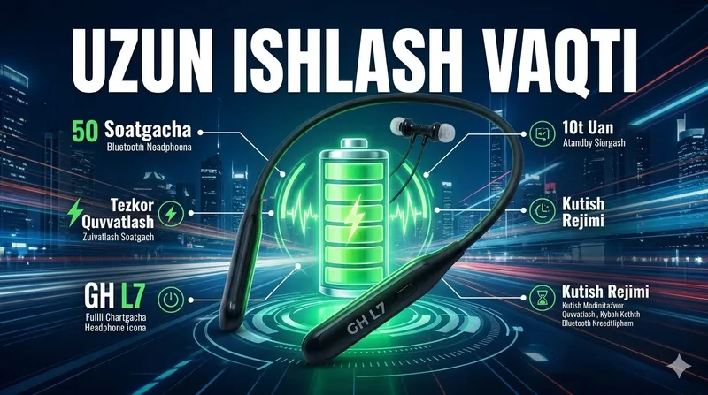 GH L7 Bluetooth Sport Quloqchin — фото 2