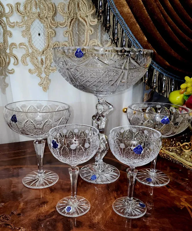 Хрустальные вазочки "Вишенка" на высоких фигурных ножках. — фото 5