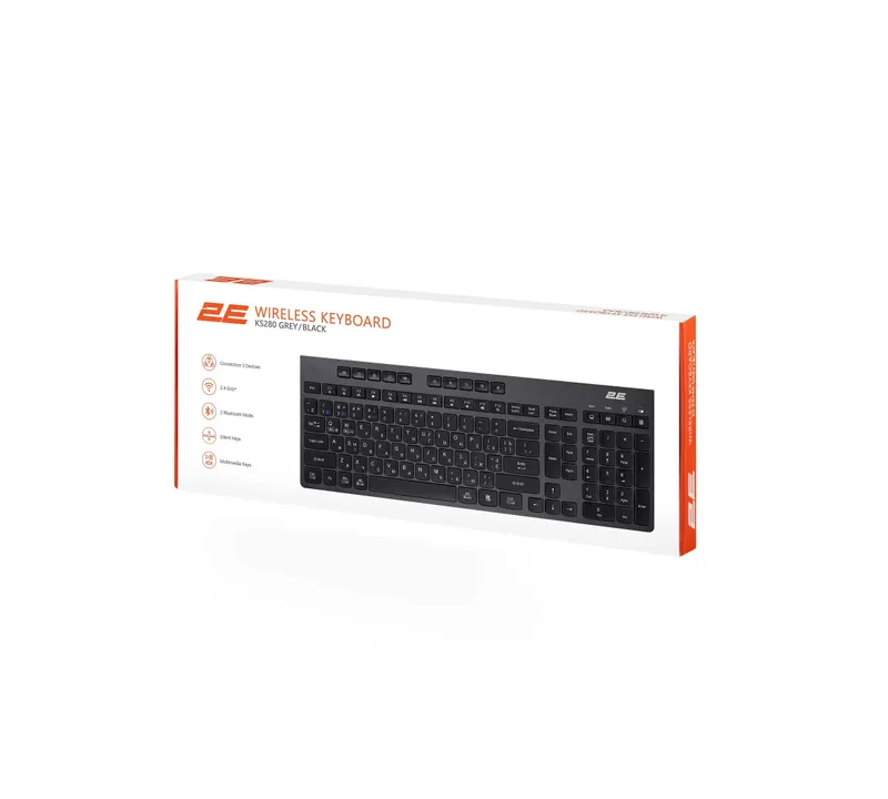 Беспроводная Клавиатура 2E KS280 Gray/Black 2 Беспроводная Клавиатура 2E KS280 Gray/Black 2