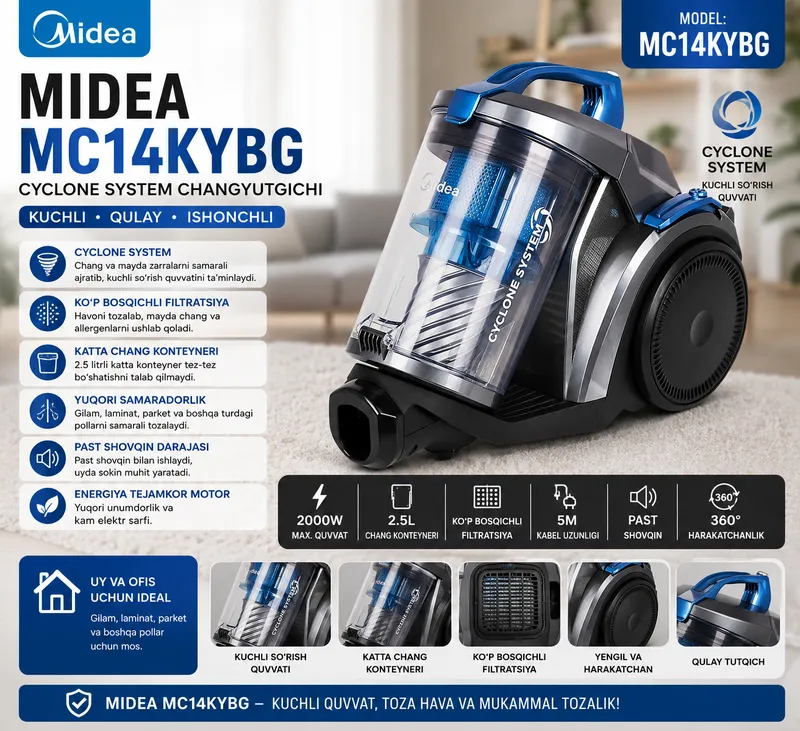 Midea MC14KYBG Cyclone System changyutgichi