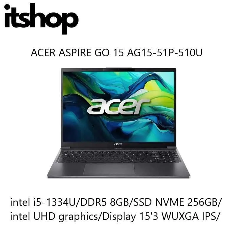 Acer Aspire GO 15 AG-51P-510U i5-1334U/8/256/Display 15'3 IPS FHD