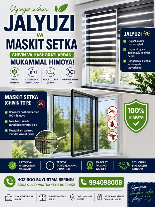 Jalyuzi va masket setka