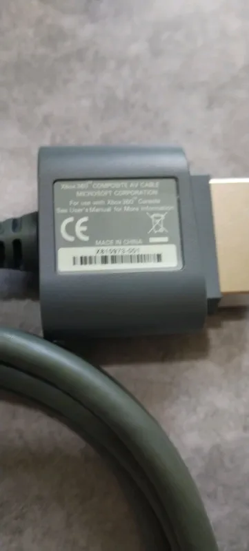 Microsoft Xbox 360 Slim/Fat AV TV RCA kabel shnur 1