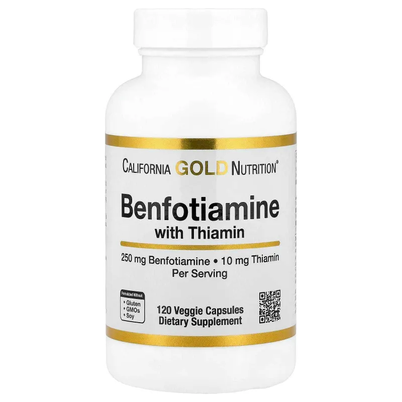California Gold Nutrition, Бенфотиамин с тиамином, 250 мг, 120 капсул