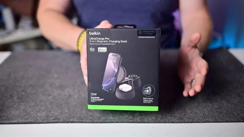 UltraCharge Pro 3-in-1 Magnetic Charging Dock with Qi2 25W, Sand
