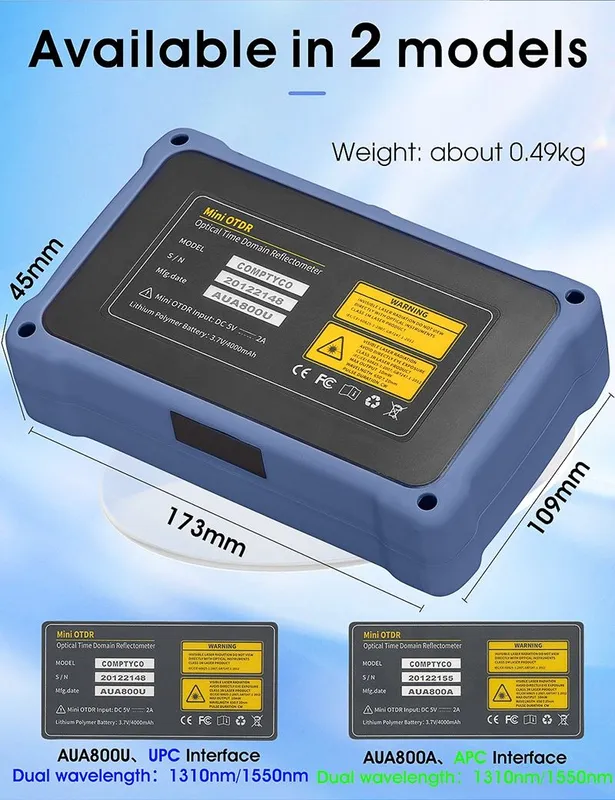 COMPTYCO AUA800U/AUA800A Mini OTDR – Optik Tolali Tarmoq Testeri — фото 3