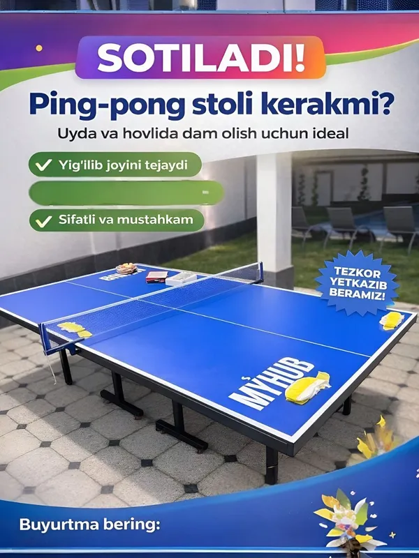 Stol tennis sifat va narx kafolati 1 Stol tennis sifat va narx kafolati 1