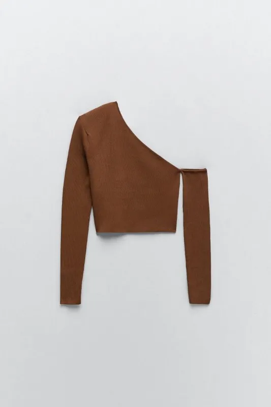 Коричневый топ Zara