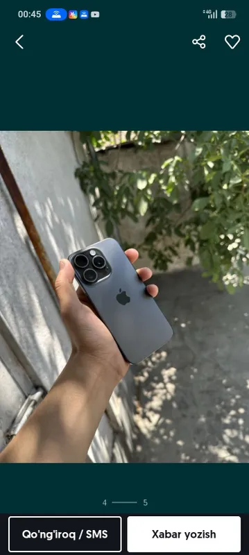iphone 15 pro black 128Gb holati yaxshi 84% 2