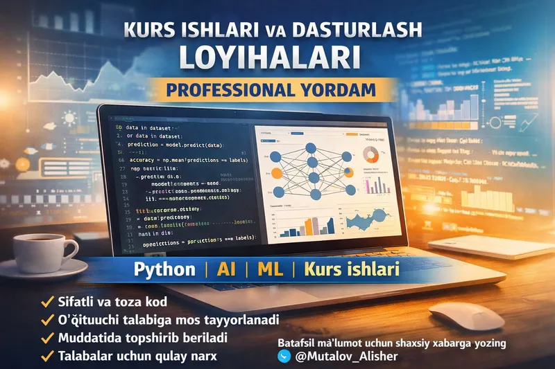 Kurs ishlari va IT loyihalariga tezkor yordam