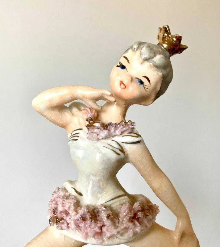 Винтажная фарфоровая статуэтка балерины, Япония, 1950-е, 11 см — фото 2