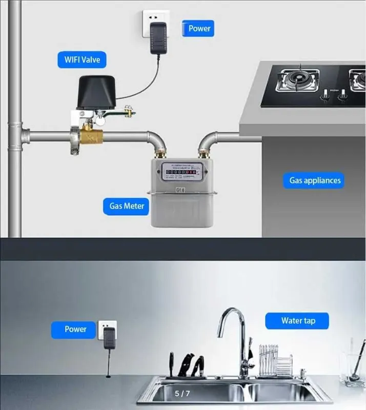 WiFi умный электропривод шарового крана воды газа TUYA — фото 4