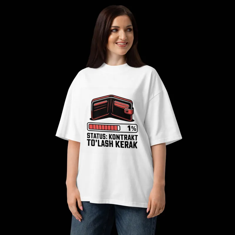 KONTRAKT TO'LASH KERAK — Premium Oversized Futbolka — фото 3