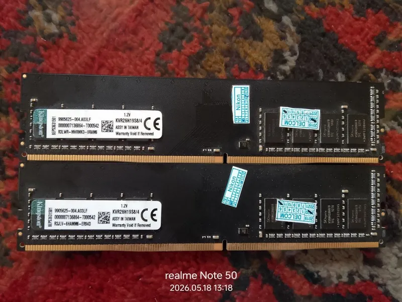 Ddr 4. 4+4 8 g ram xolati yaxshi Kingston brendi zor xolatda — фото 1
