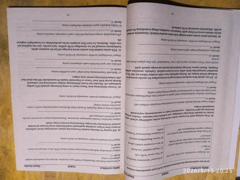 Tarixdan Milliy Sertifikat testi 20 variantlik — фото 3