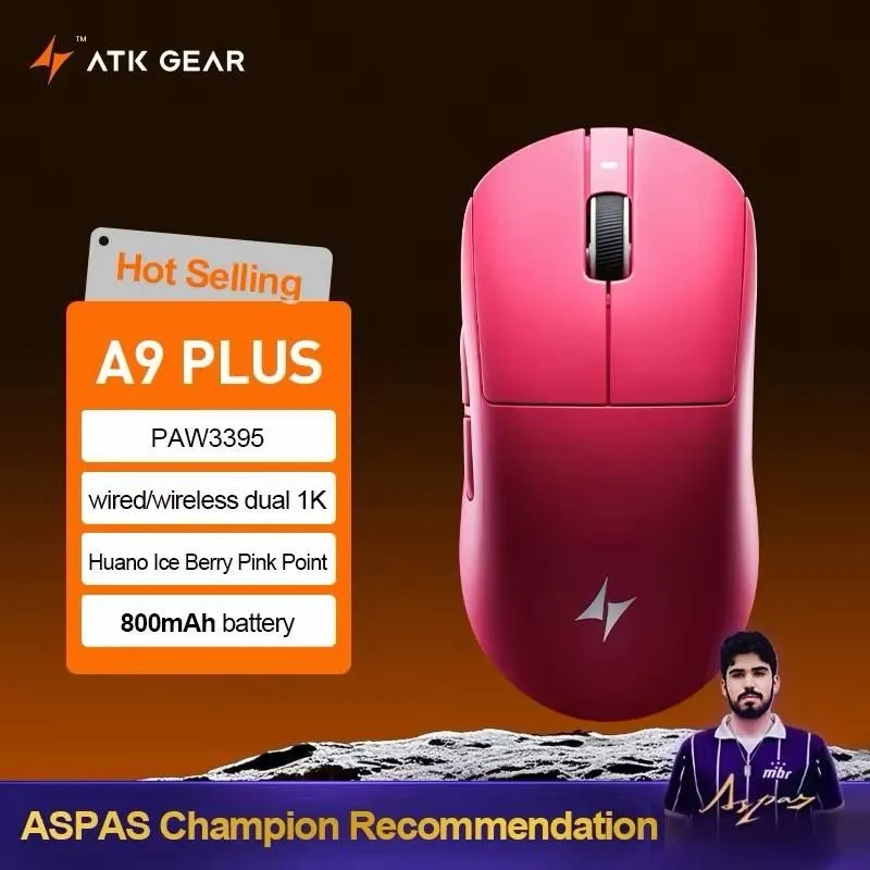 New Mouse ATK A9 Plus White/Black/Pink 1 New Mouse ATK A9 Plus White/Black/Pink 1