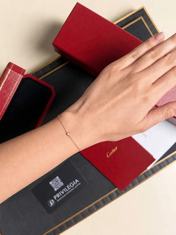 NEW Браслет с бриллиантом Cartier d’Amour Mini Model r/g — фото 2
