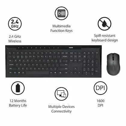 Simsiz to‘plam: Rapoo 8210M Black/White klaviaturasi va sichqonchasi 2